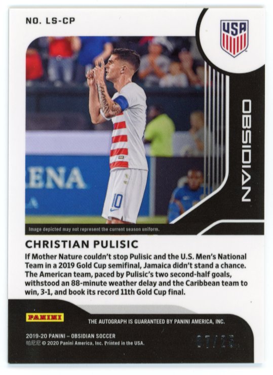 2019/20 Panini Obsidian Christian Pulisic #LS-CP - Holo Autograph USA