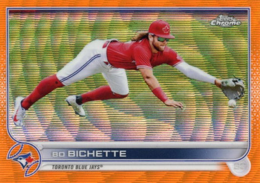 2022 Topps Chrome Bo Bichette#38 - #/25 Orange Wave Blue Jays