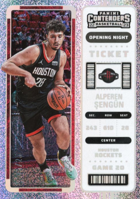 2022/23 Panini Contenders Opening Night Ticket Alperen Sengun #91 - #/25 FOTL Rockets