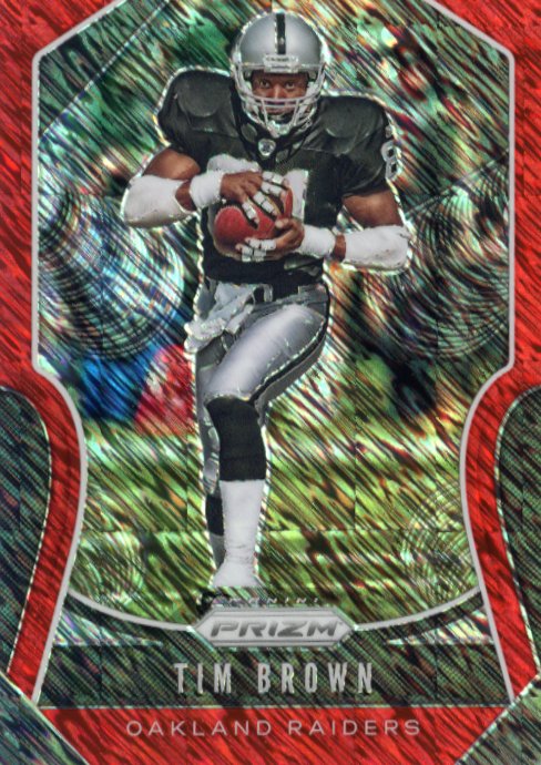 2019 Panini Prizm Tim Brown #280 - #/15 Red Shimmer Raiders