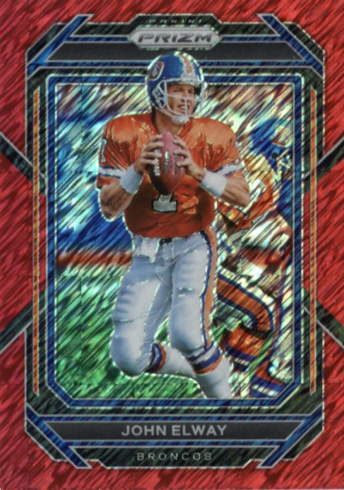 2022 Panini Prizm John Elway #93 - #/35 Red Shimmer Broncos