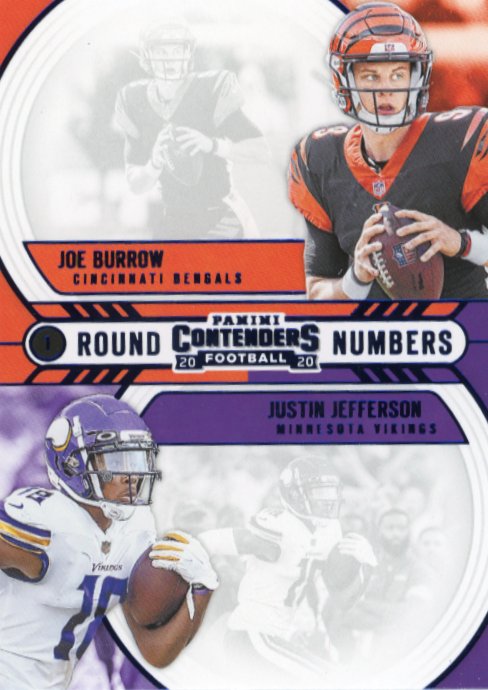 2020 Panini Contenders Joe Burrow Justin Jefferson #RN-BJ - Bengals Vikings