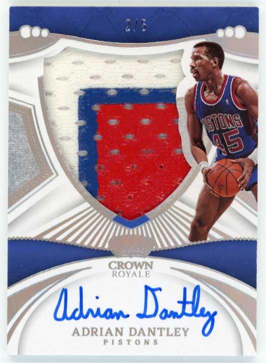 2022/23 Panini Crown Royale Adrian Dantley #S-ADL - #/5 Patch Autograph Pistons