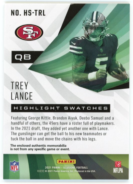 2021 Panini Illusions Trey Lance RC #HS-TRL - Patch 49ers