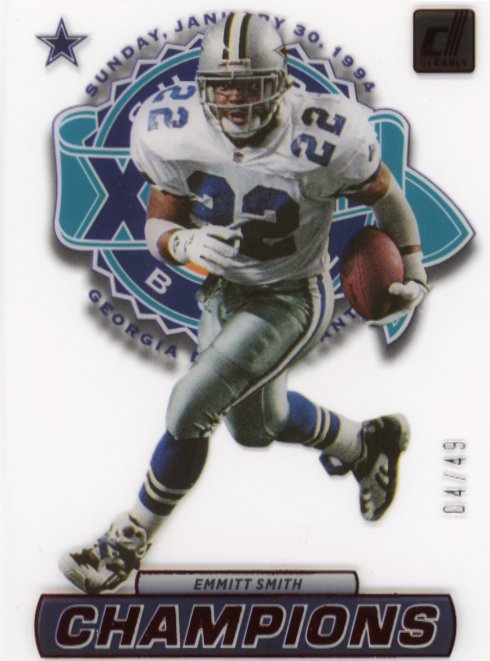 2022 Panini Clearly Donruss Emmitt Smith #CC-11 - #/49 Cowboys