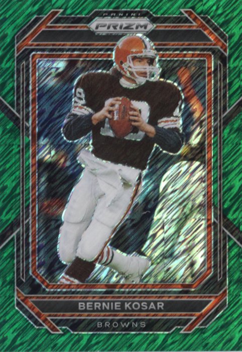 2022 Panini Prizm Bernie Kosar #74 - #/5 Green Shimmer Browns