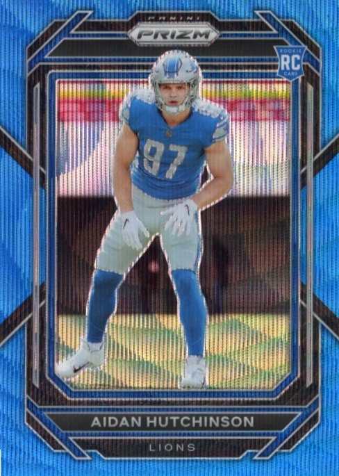 2022 Panini Prizm Aidan Hutchinson #340 - #/199 Blue Wave Lions