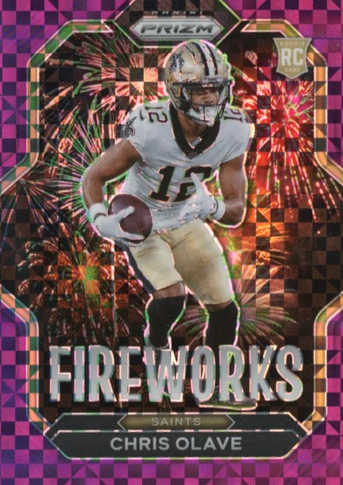 2022 Panini Prizm Chris Olave RC #F-14 - #/49 Fireworks Purple Power Saints