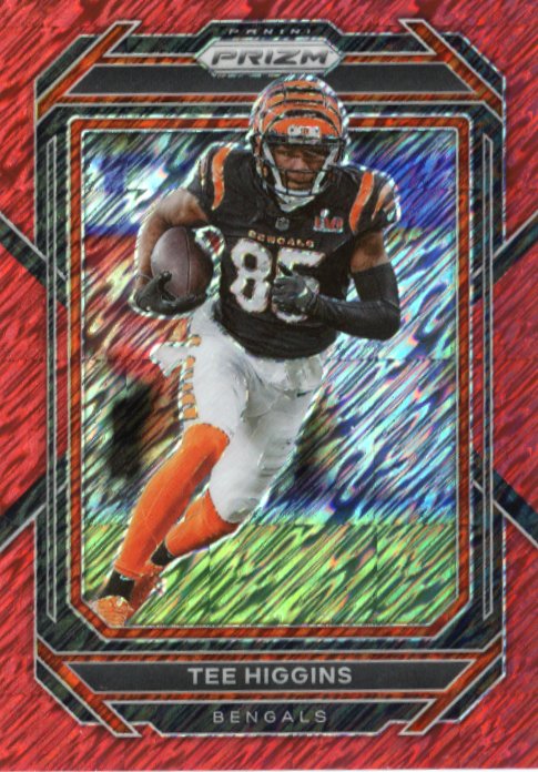 2022 Panini Prizm Tee Higgins #59 - #/35 Red Shimmer Bengals