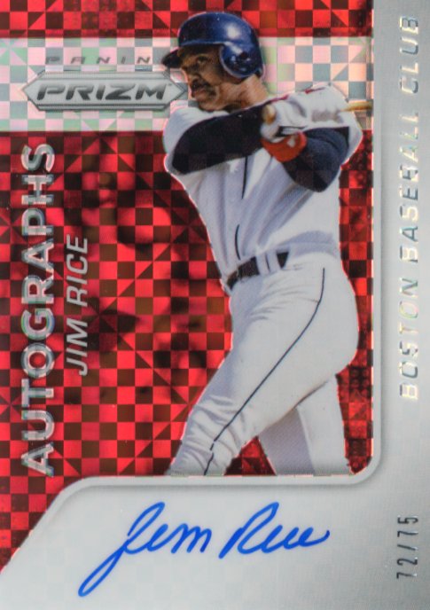 2015 Panini Prizm Jim Rice Autographs #25 - #/75 Autograph Red Red Sox