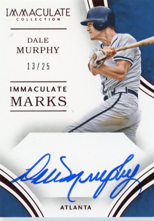 2016 Panini Immaculate Dale Murphy Immaculate Marks #IM-DA - #/25 Autograph Red Braves