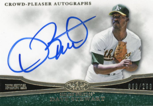 2013 Topps Tier One Crowd-Pleaser Dave Stewart  #CPA-DST2 - #/299 Autograph A's