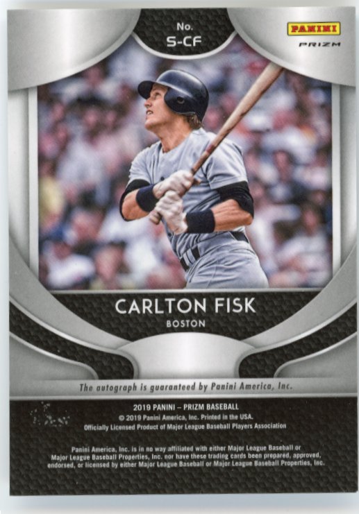 2019 Panini Prizm Carlton Fisk #S-CF - Autograph Red Sox