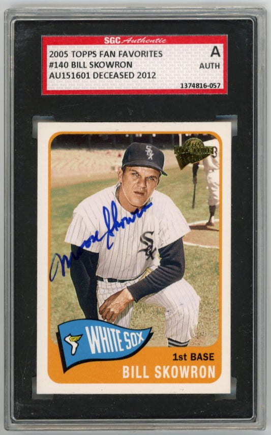 2005 Topps All-Time Fan Favorites Bill Skowron #140 - Autograph White Sox SGC Authentic