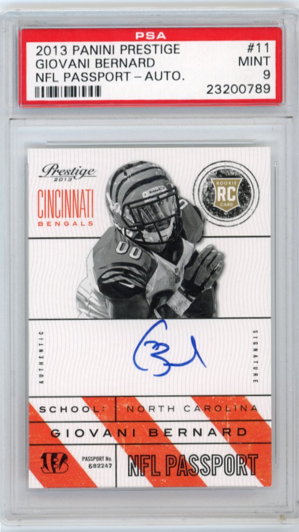 2013 Panini Prestige Giovani Bernard NFL Passport RC #11 - Autograph Bengals PSA 9