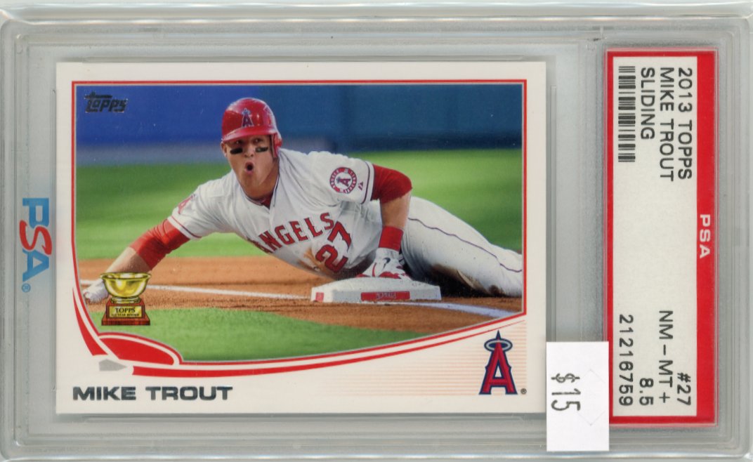 2013 Topps Mike Trout #27 - Sliding Angels PSA 8.5