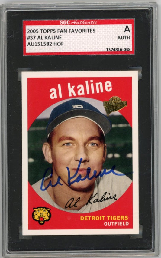 2005 Topps All-Time Fan Favorites Al Kaline #37 - Autograph Tigers SGC Authentic