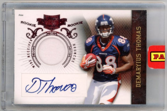 2010 Panini Demaryius Thomas Plates Patches #209 - #/699 Patch Autograph Broncos