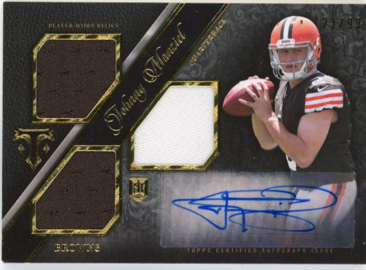 2014 Topps Triple Threads Johnny Manziel RC #135 - #/99 Triple Patch Autograph Browns