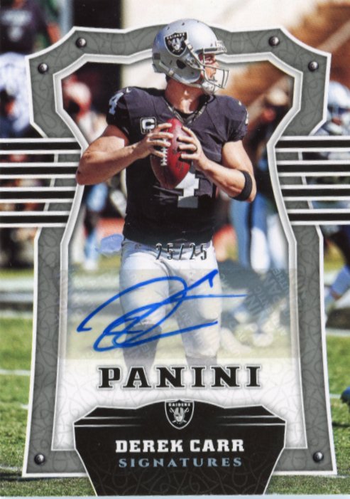 2017 Panini Prizm Derek Carr Signatures #70 - #/25 Autograph Saints