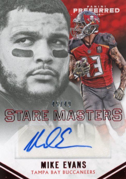 2016 Panini Preferred Mike Evans Stare Masters #378 - #/49 Autographs Buccaneers