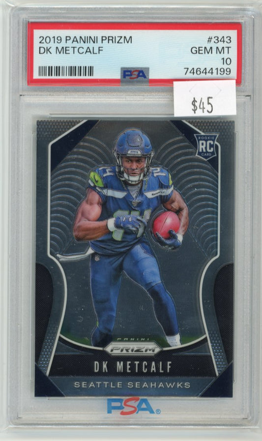 2019 Panini Prizm DK Metcalf RC #343 - Seahawks PSA 10