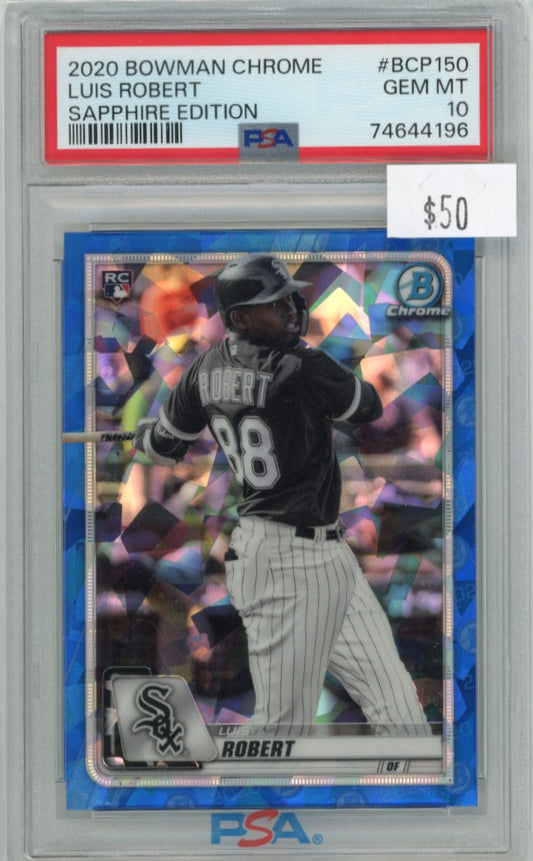 2020 Topps Bowman Chrome Luis Robert RC #BCP-150 - Sapphire White Sox PSA 10