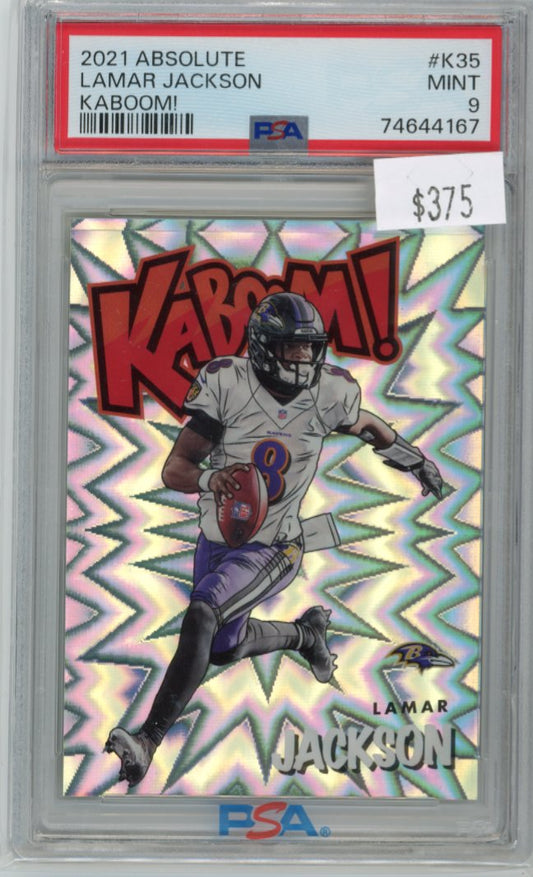 2021 Panini Absolute Lamar Jackson Kaboom #K35 - Ravens PSA 9