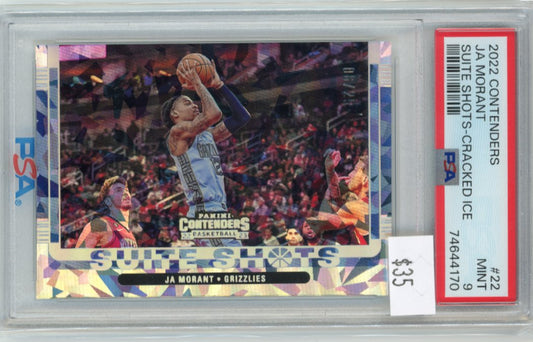 2022/23 Panini Contenders Ja Morant Suite Shots #22 - #/25 Cracked Ice Grizzlies PSA 9