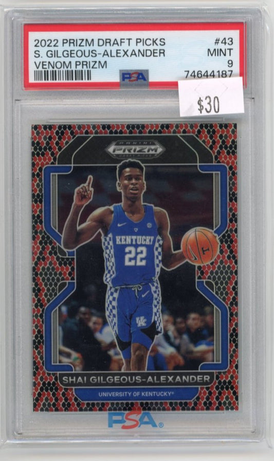 2022 Panini Prizm Draft Picks Shai Gilgeous-Alexander #43 - Venom Thunder PSA 9