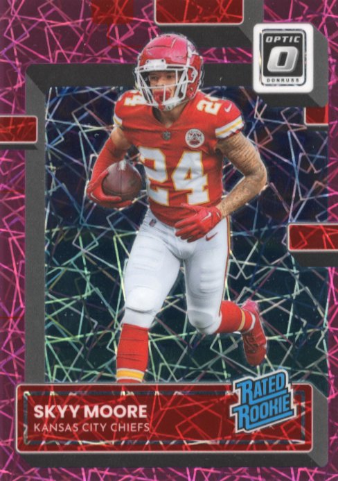 2022 Panini Donruss Optic Skyy Moore Rated Rookie #224 - #/79 Pink Chiefs