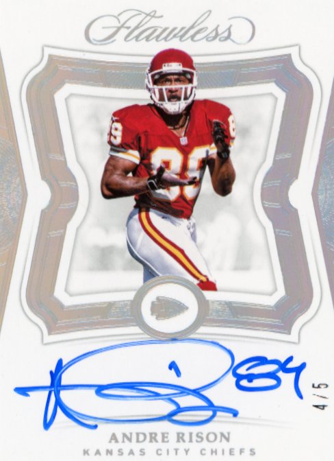 2018 Panini Flawless Andre Rison #FS-AR - #/5 Autograph SIlver Refractor Chiefs