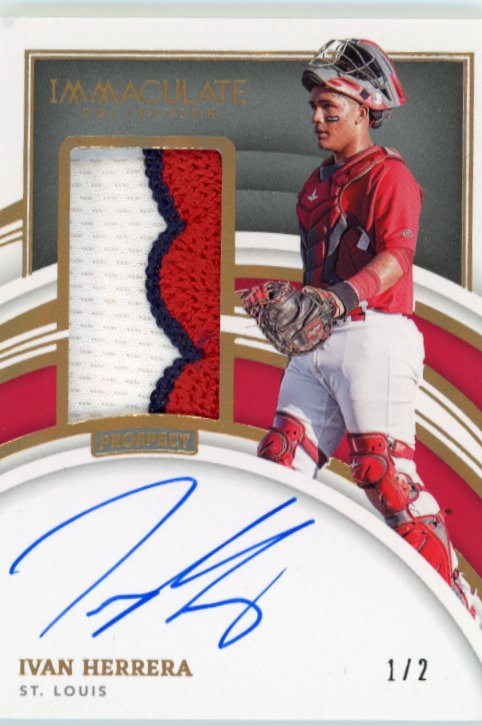 2022 Panini Immaculate Collection Ivan Herrera #PPA-IH - #/2 Patch Autograph Gold Cardinals