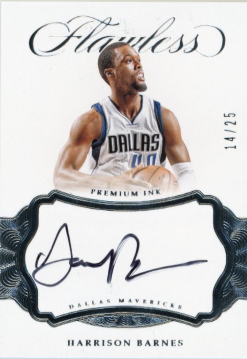 2016/17 Panini Flawless Harrison Barnes Premium Ink #PI-HB - #/25 Autograph SIlver Mavericks