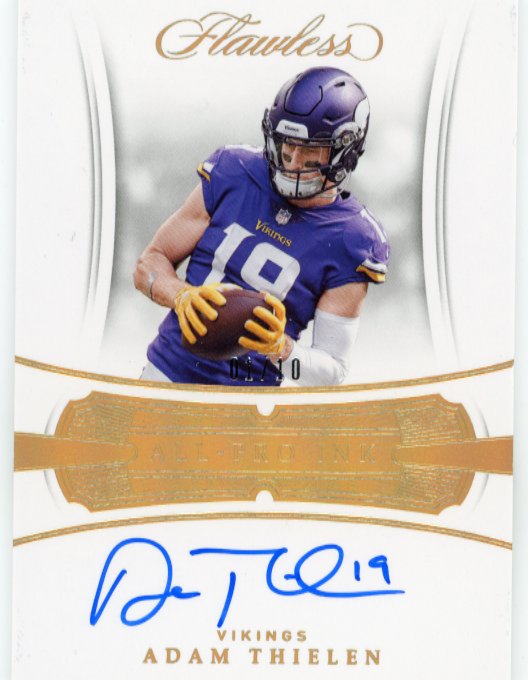 2018 Panini Flawless Adam Thielen All-Pro Ink #AP-AT - #/10 Autograph Gold Vikings