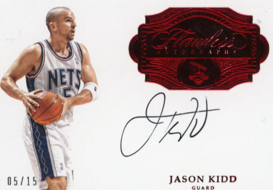 2016/17 Panini Flawless Jason Kidd #FA-JK - #/15 Autograph Red Nets