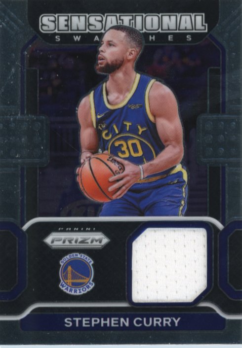 2021/22 Panini Prizm Stephen Curry Sensational Swatches # SW-SCY - Patch Warriors