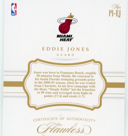 2016/17 Panini Flawless Eddie Jones #PI-EJ - #/25 Autograph Silver Heat