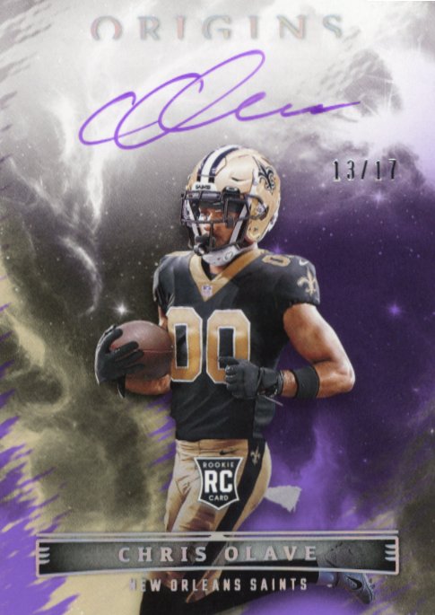 2022 Panini Origins Chris Olave RC #RAU-COL - #/17 Purple Autograph Saints