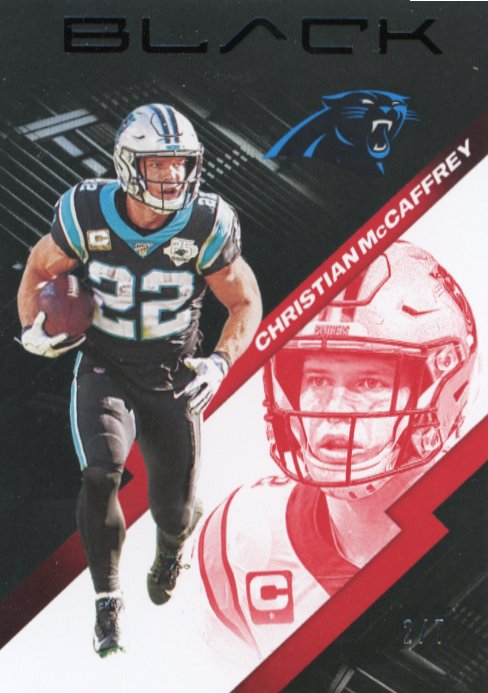 2020 Panini Black Christian McCaffrey #15 - #/7 Red 49ers