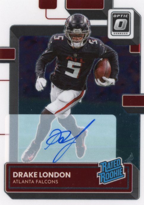 2022 Panini Donruss Optic Drake London Rated Rookie #207 - #/150 Autograph Falcons