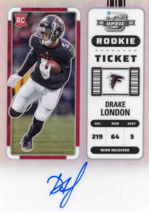 2022 Panini Contenders Optic Drake London Rookie Ticket #115 - Silver Autograph Falcons