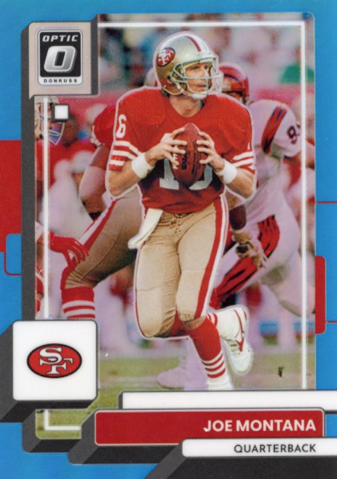 2022 Panini Donruss Optic Joe Montana #176 - #/299 Aqua 49ers