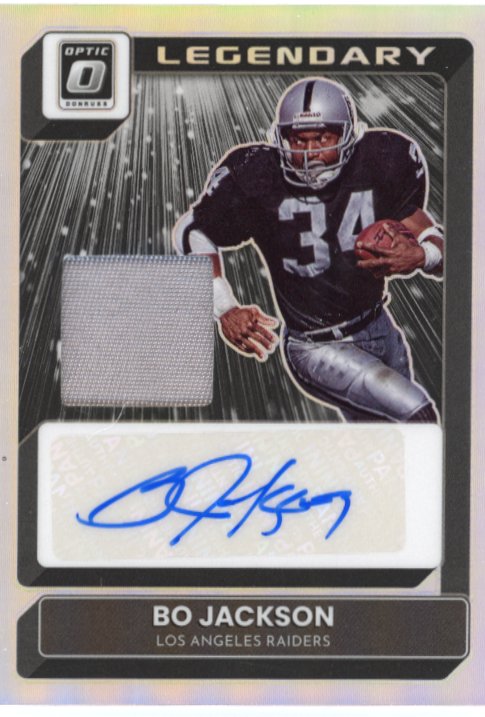 2022 Panini Donruss Optic Bo Jackson #LPA-BJ - #/35 Patch Autograph Raiders