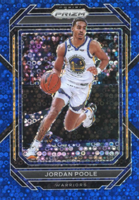 2022/23 Panini Prizm Jordan Poole #102 - Blue Disco #/150 Warriors