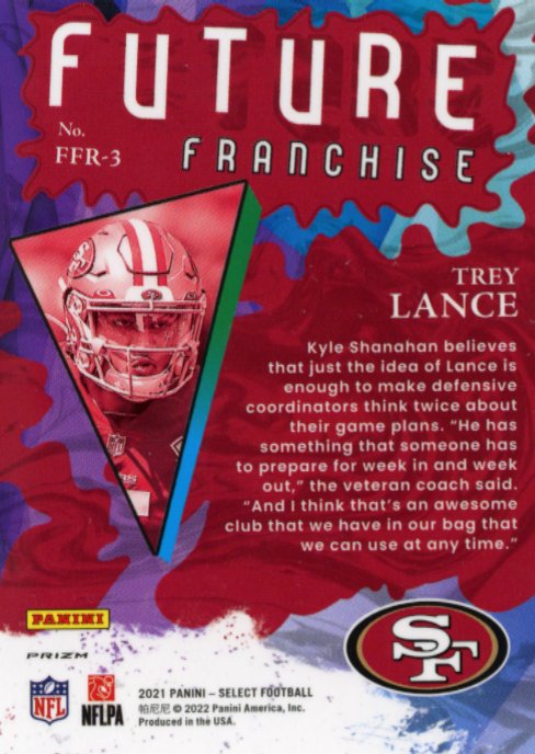 2021 Panini Select Trey Lance Future Franchise RC #FFR-3 - 49ers