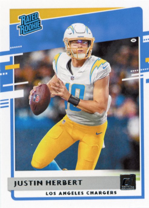 2020 Panini Donruss Justin Herbert Rated Rookie RC #303 - Chargers