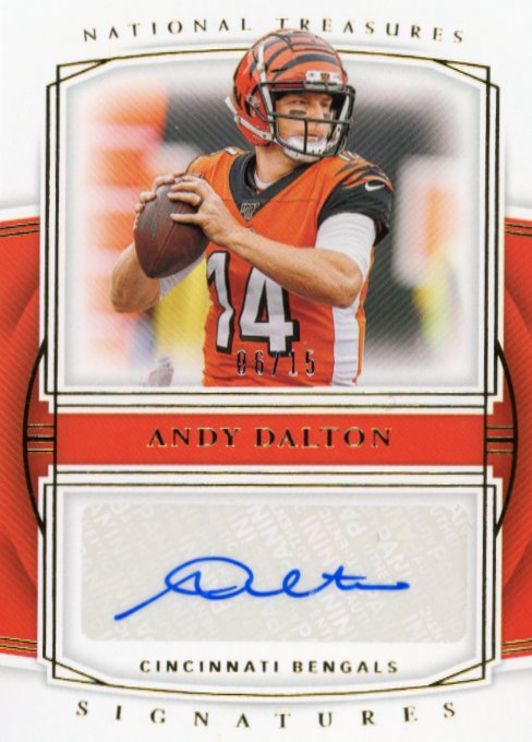 2019 Panini National Treasures Andy Dalton Signatures #S-AD - Autograph #/15 Bengals