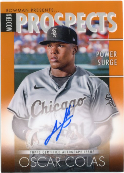 2023 Topps Bowman Oscar Colas Modern Prospects #MPA-OC - Autograph Orange #/25 White Sox