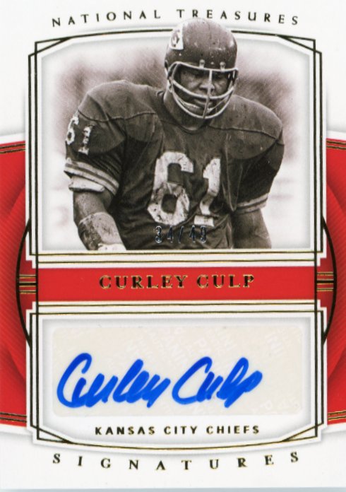 2019 Panini National Treasures Curley Culp Signatures #S-CC - Autograph #/49 Chiefs